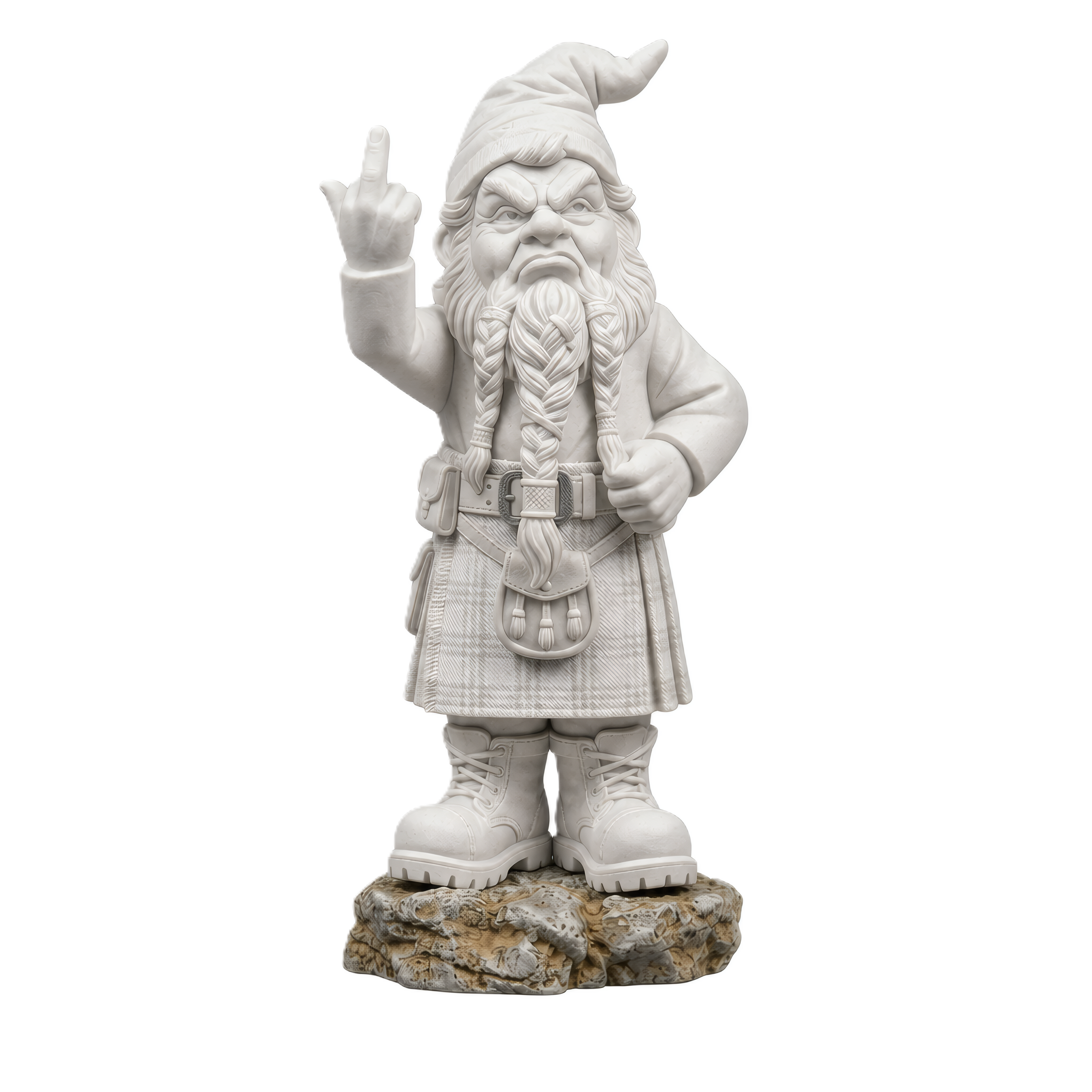 FLIPGNOME premium garden gnome front design by daylight
