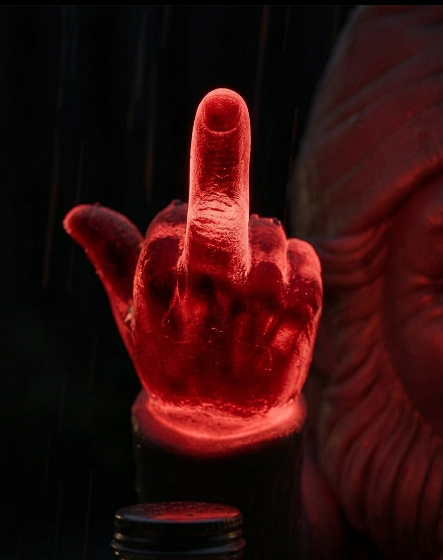 FLIPGNOME premium garden gnome red middlefinger