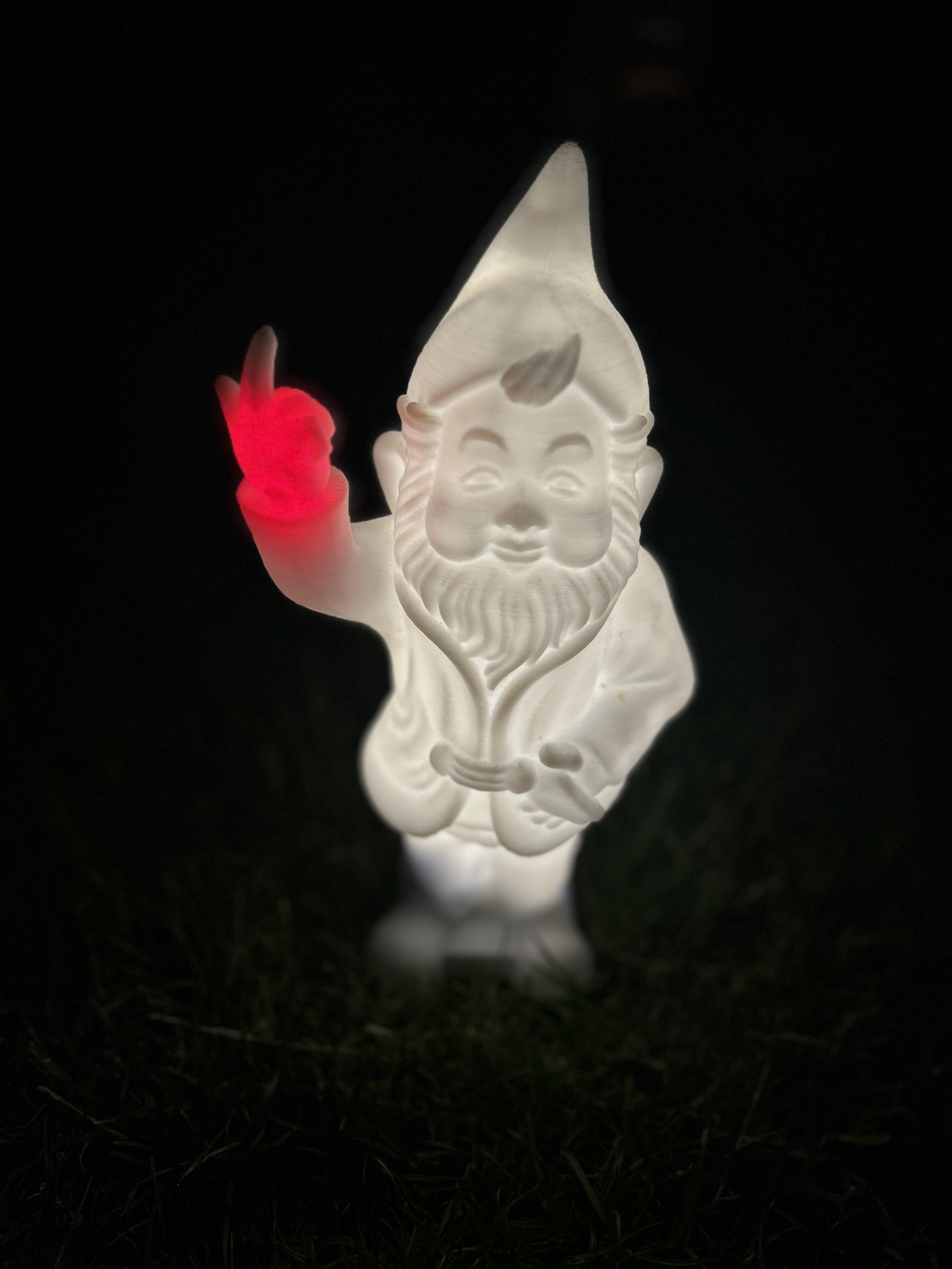 FLIPGNOME 3D printed prototype with light bleed